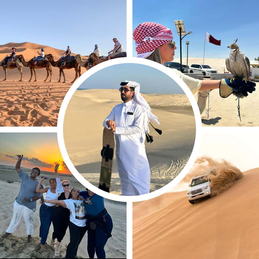 Doha: Desert Safari, Adventure, Sandboarding and Camel Ride - Two Hours of Dune Bashing in a Land Cruiser