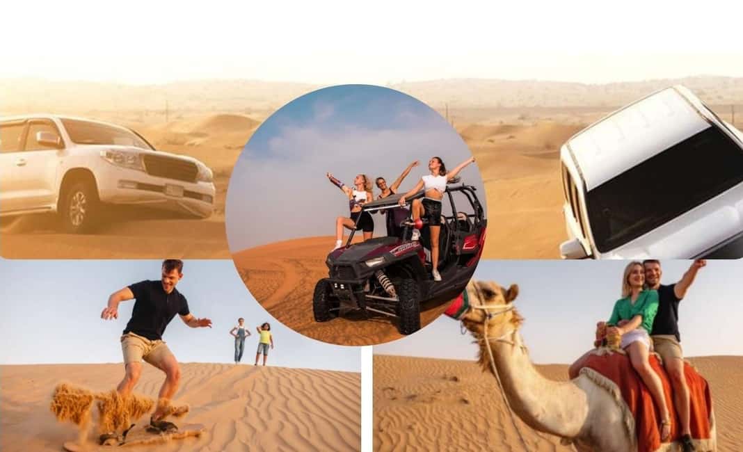 Doha: Desert Safari, Camel Ride, Dune Bashing & Inland Sea - Sandboarding down the dunes