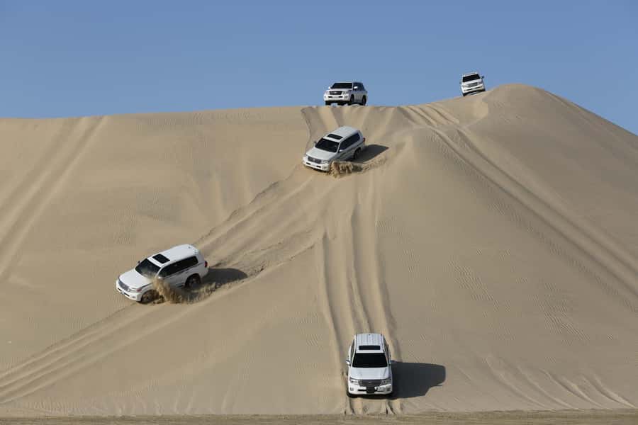 Doha: Desert safari + FREE camel ride from CRUISE TERMINAL - Tea, Water, and What the $110 Covers