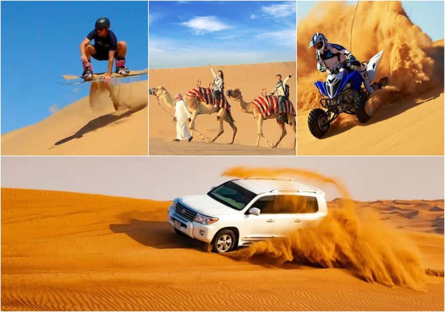 Doha: Desert Safari, Quad Biking, Sand Boarding & Camel Ride - Sandboarding and the first dune views