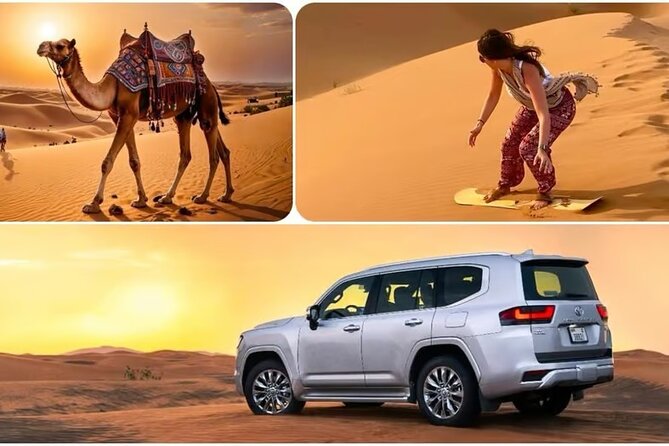 Doha: Desert Safari, Sand Boarding, Camel Ride & Inland Sea - Dune bashing across Qatar’s golden sand