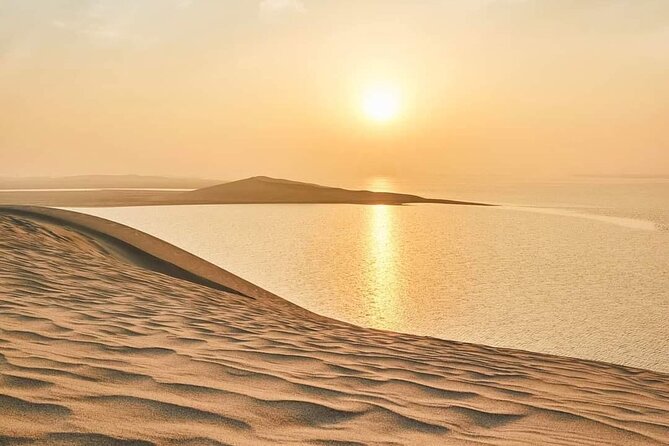 "Doha Desert : Safari, Sandboarding, Camel Ride & Inland Sea" - Sandboarding on soft golden dunes