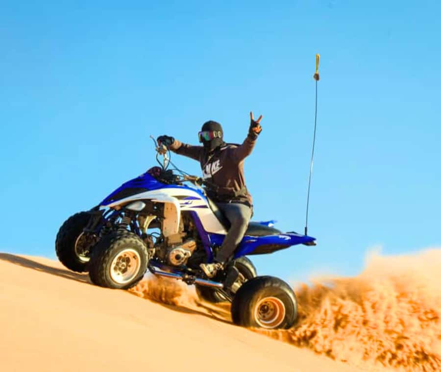 Doha: Desert Safari with Camel Ride and Quad Bike and Buggy - Dune bashing: the loud, fast start