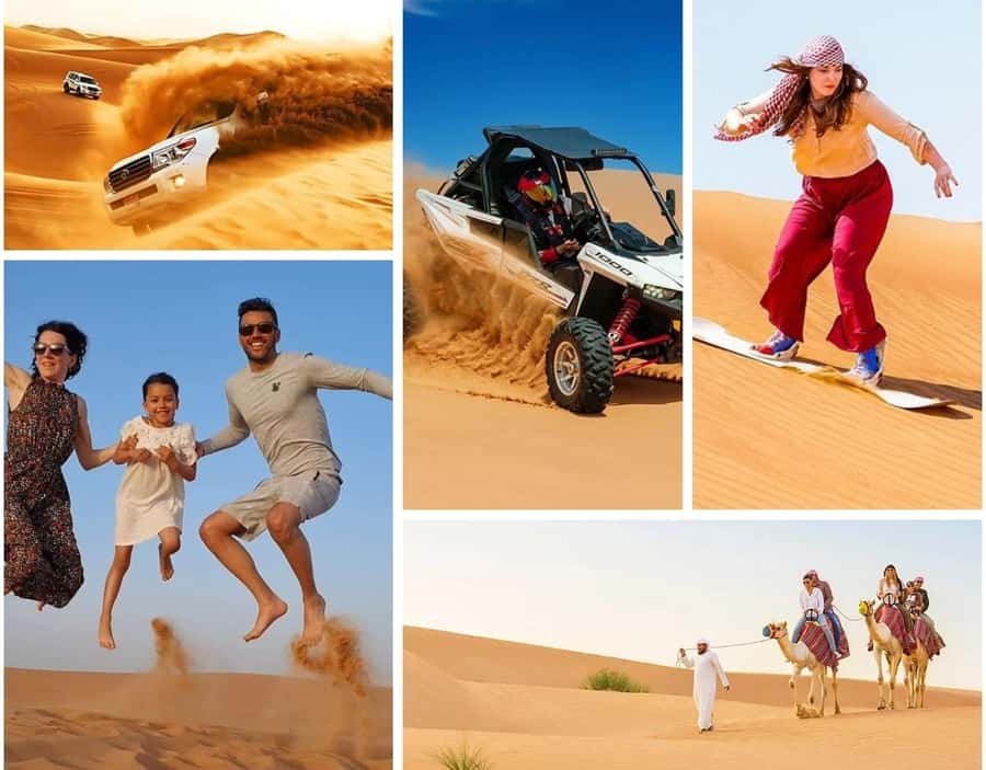 Doha:Desert Safari with Camel Ride, ATV Bike,& Sand Boarding - ATV riding across the dunes