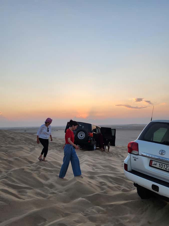 Doha: inland sea Tour With Dune Bashing &Sandboarding fun - Morning, Afternoon, or Sunrise Departure?