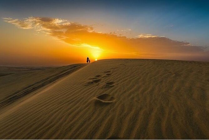 Doha Layover Desert Safari, Camel Ride, Sand Boarding, Inland Sea - Camel riding, with a little comic suspense