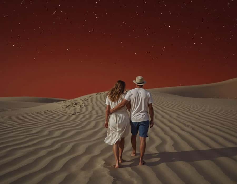 Doha : Night Desert Safari with Dune Bashing & Stargazing - A camel ride and a traditional tent