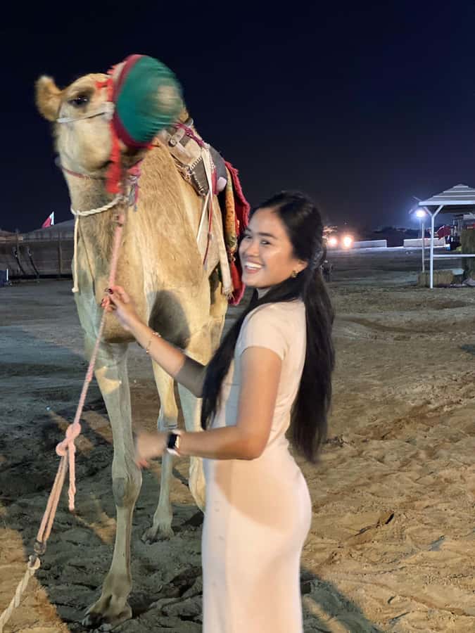 Doha: Night DesertSafari DuneBashing Sandboarding CamelRide - Sandboarding for first-timers
