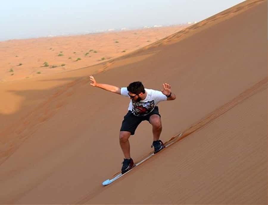 Doha: Night Inland Sea Desert Safari with Full Activities - A short camel ride with a quieter pace