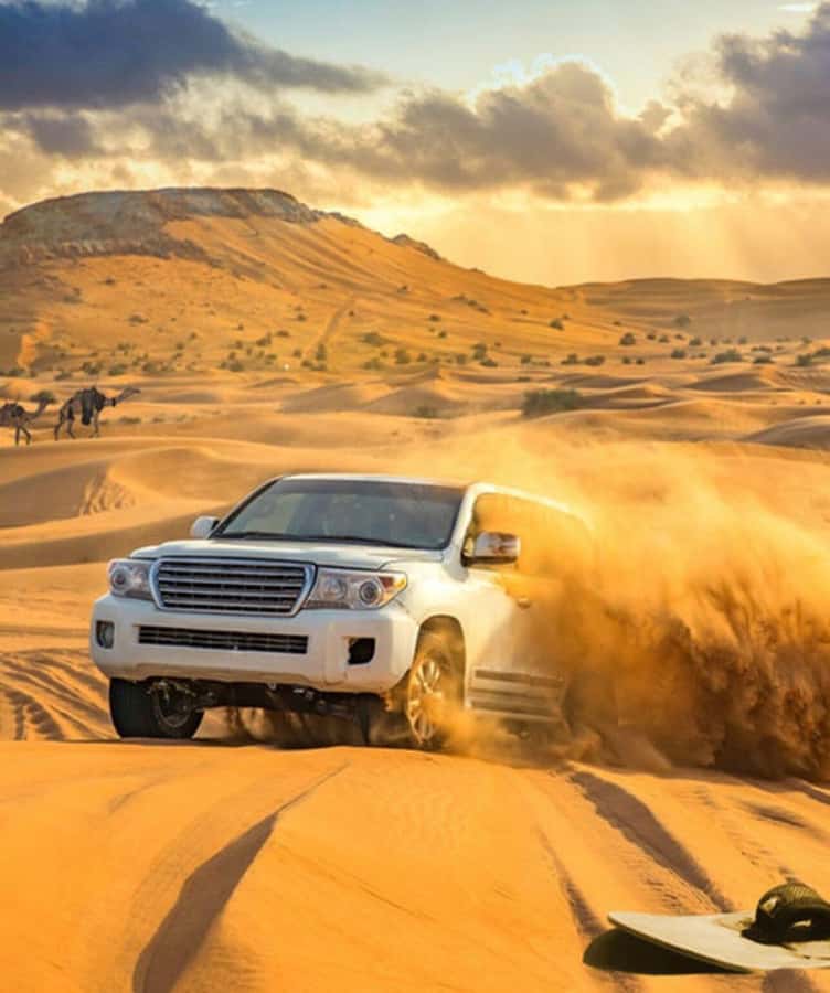Doha: Overnight Desert Camping With BBQ Dinner & Breakfast - Leaving Doha in a private SUV