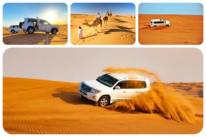 Doha: Sunrise /Sunset Desert Safari with Sand Boarding,Camel ride - Key points at a glance