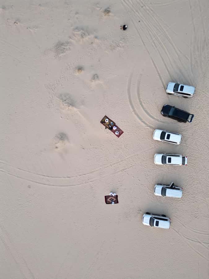 Doha: Sunset Desert Safari with Camel Ride and Sandboarding - The inland sea gives the trip its best final view