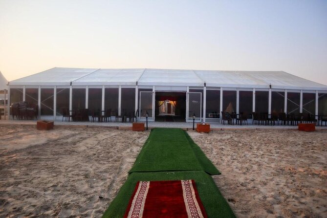 Full Day Desert Safari with Camp Access, Buffet Dinner,Camel Ride - The beachside camp near Sealine