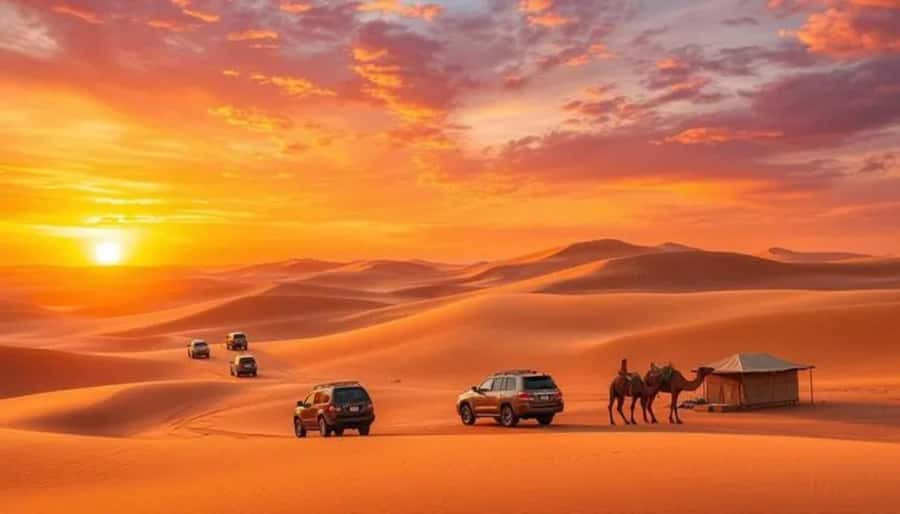 Qatar: Sunset Desert Safari with Camel Ride & Sandboarding - Sunset at the Inland Sea