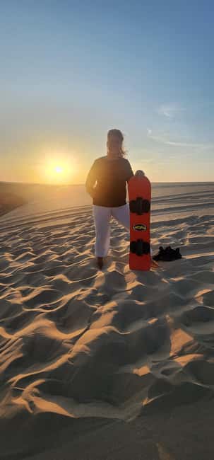 Sunrise or Sunset desert Safari with Sandboarding in Qatar - Tea, coffee, water, and what to bring