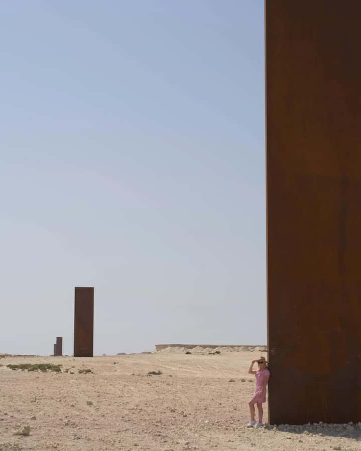 West of Qatar Richard Serra, Mushroom Hills, CamelRace track - Mushroom Hills, the tour’s most playful photo stop